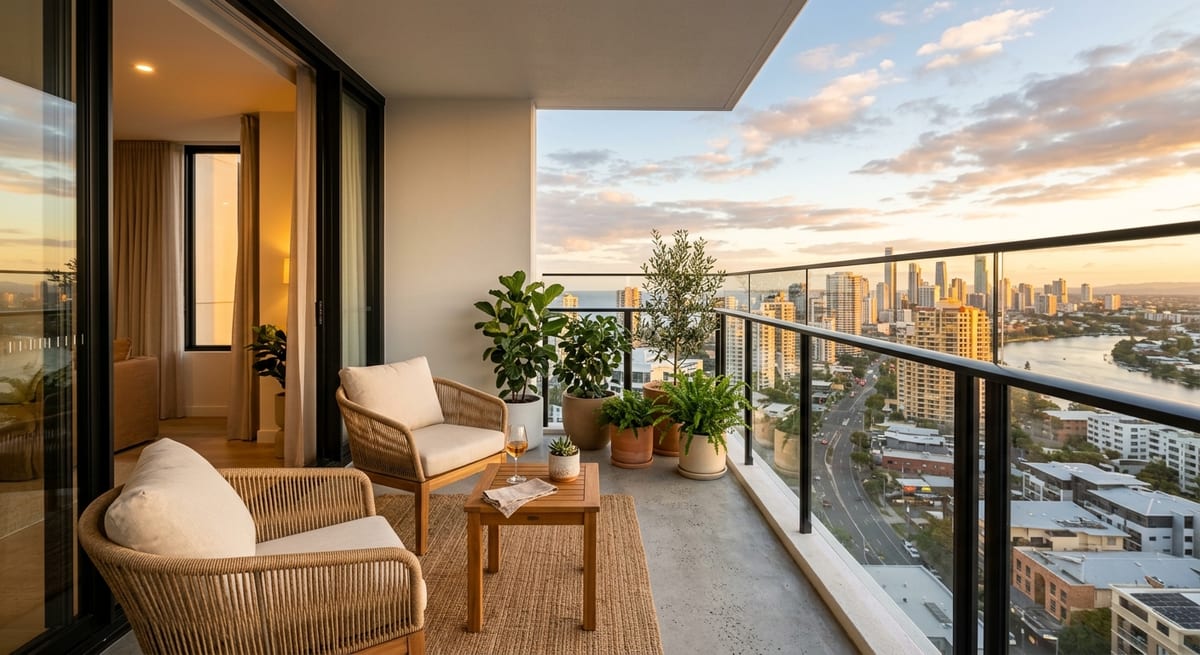 Entorno libre de aves Balcón doméstico limpio y despejado aplicando técnicas efectivas para ahuyentar pájaros.