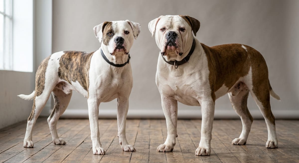Tipos de Bulldog Americano Comparativa física entre el Bulldog Americano tipo Scott y el tipo Johnson.