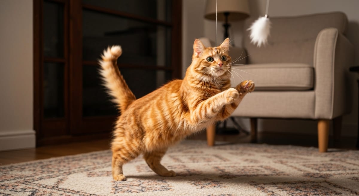Personalidad del gato naranja Gato atigrado naranja mostrando un comportamiento curioso y juguetón en un entorno doméstico.
