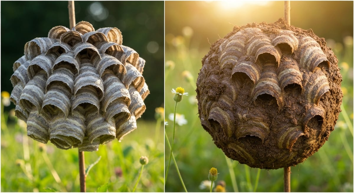 Tipos de nidos de avispas Diferentes tipos de avisperos construidos por diversas especies de avispas en la naturaleza.