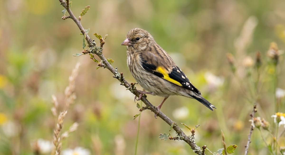 Jilguero joven o novella Jilguero joven o novella sin madroño rojo en el plumaje