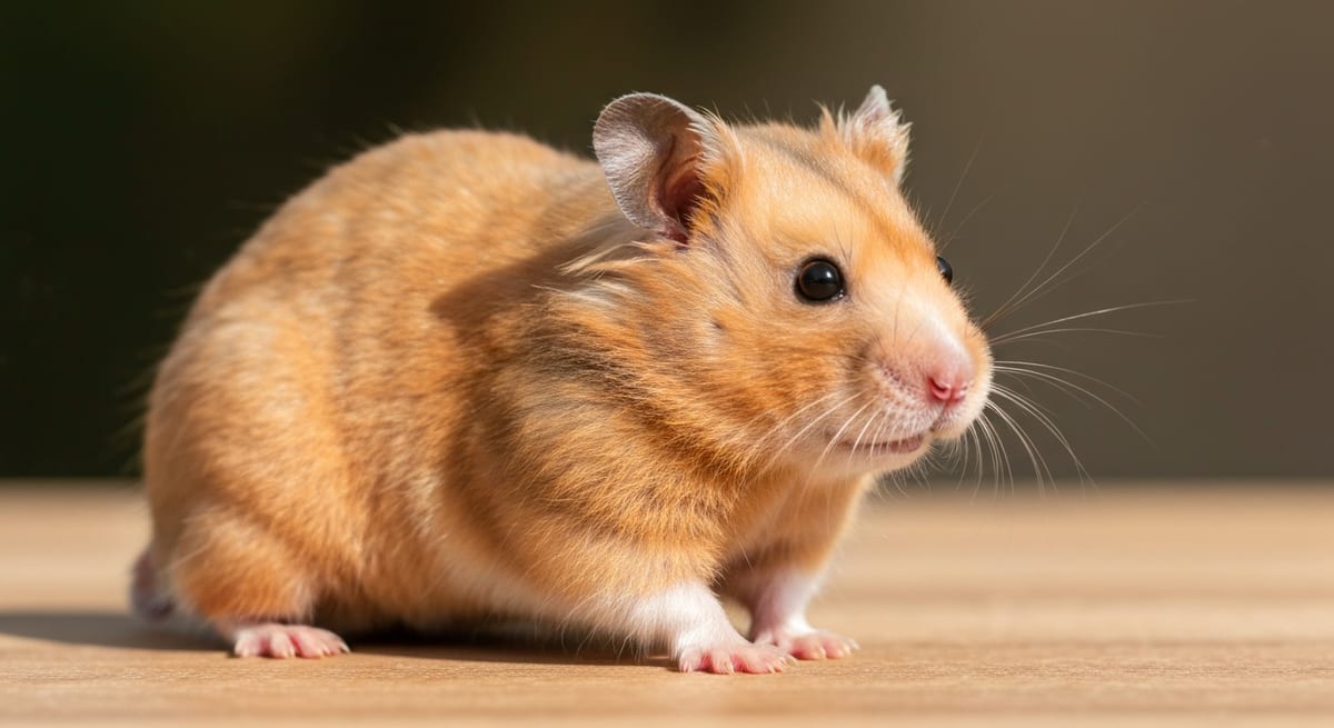 Esperanza de vida del hámster Hámster sirio saludable en un entorno iluminado representando la esperanza de vida promedio.