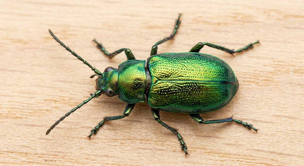 Biología del escarabajo Detalle de la anatomía de un escarabajo mostrando sus partes principales para identificación biológica.