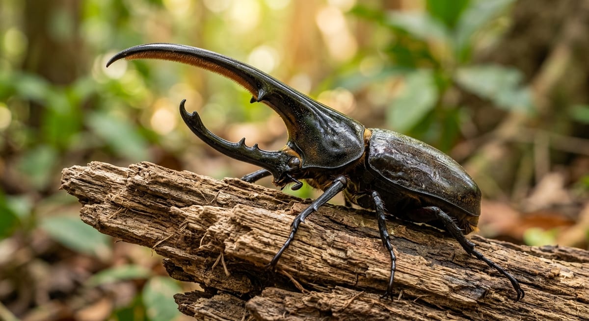 El gigante escarabajo Hércules Escarabajo Hércules gigante, uno de los nombres de escarabajos más conocidos por su tamaño.
