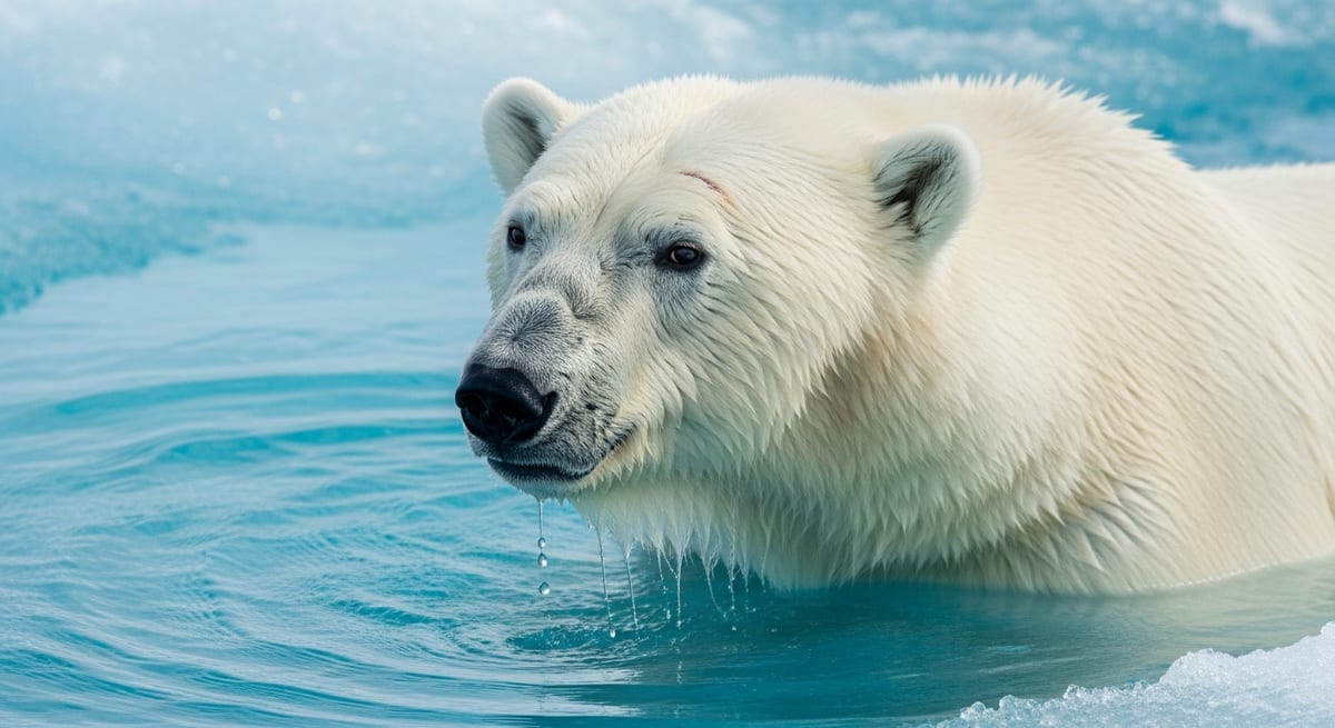 El hielo marino como zona de caza Oso polar sobre el hielo marino, plataforma esencial para la caza de focas.
