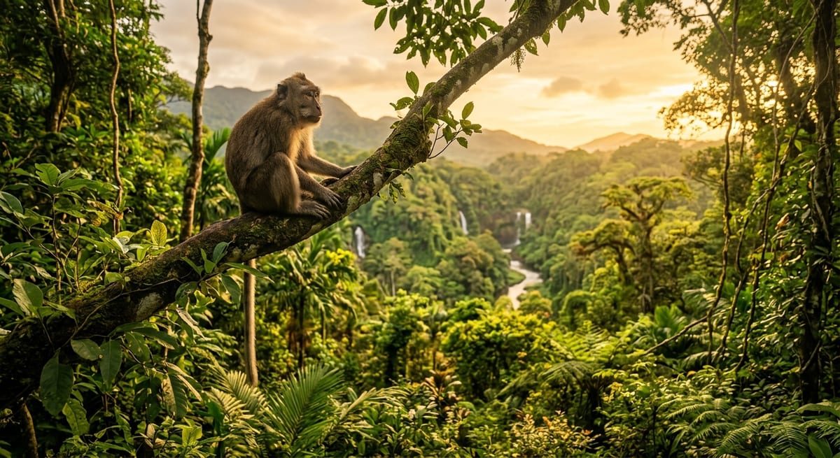 Santuario de primates Mono rescatado en un santuario, una alternativa ética para ayudar a los primates.
